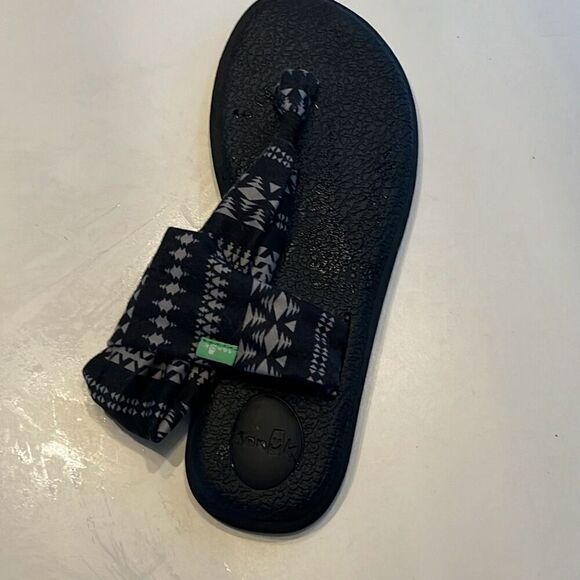 Sanuk Sling Black Grey Sandal Size 9 - Picture 3 of 5